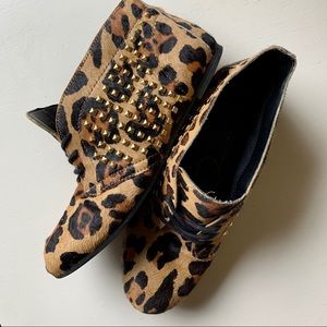 Jessica Simpson leopard studded booties